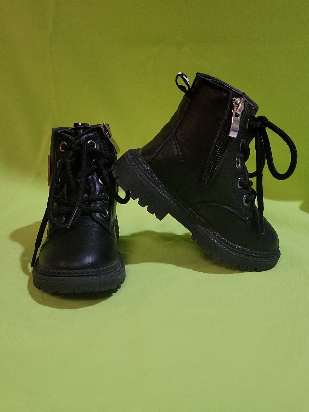 Kids Combat Boots with Side Zip